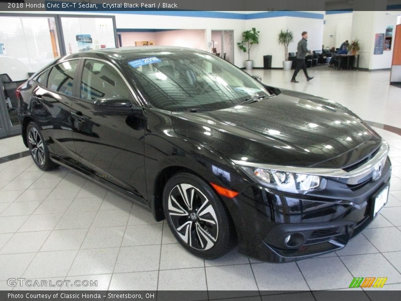 Crystal Black Pearl / Black 2018 Honda Civic EX-T Sedan