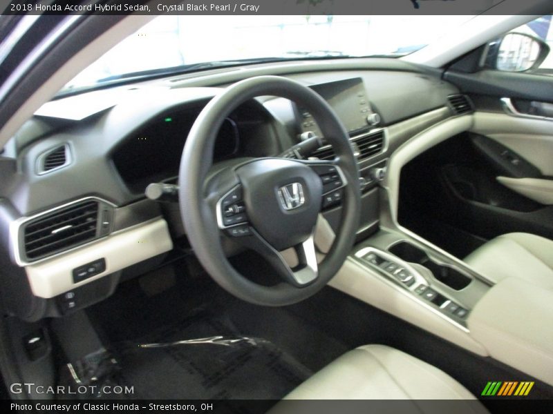 Crystal Black Pearl / Gray 2018 Honda Accord Hybrid Sedan