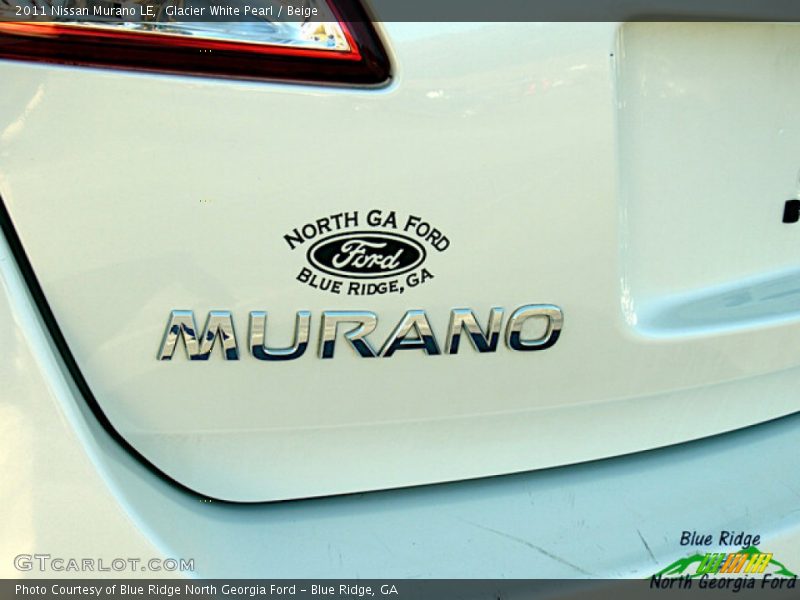 Glacier White Pearl / Beige 2011 Nissan Murano LE