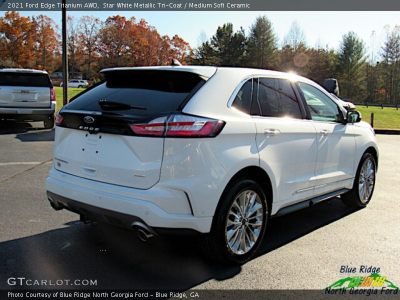 Star White Metallic Tri-Coat / Medium Soft Ceramic 2021 Ford Edge Titanium AWD