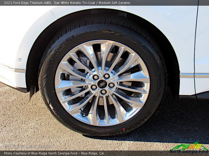 Star White Metallic Tri-Coat / Medium Soft Ceramic 2021 Ford Edge Titanium AWD