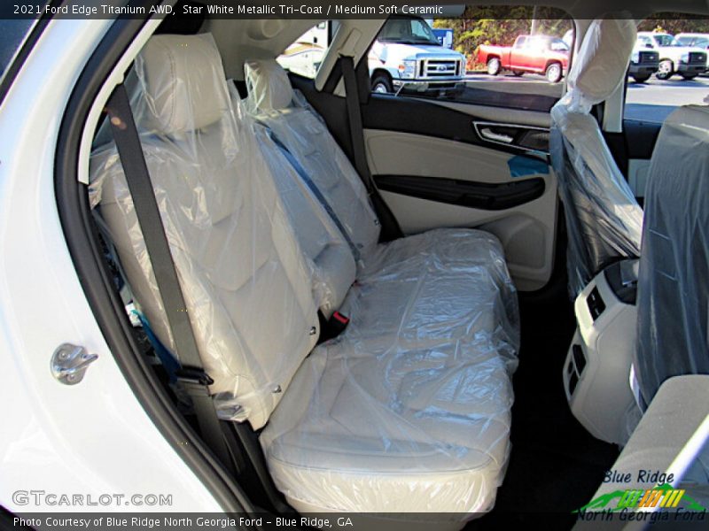 Star White Metallic Tri-Coat / Medium Soft Ceramic 2021 Ford Edge Titanium AWD