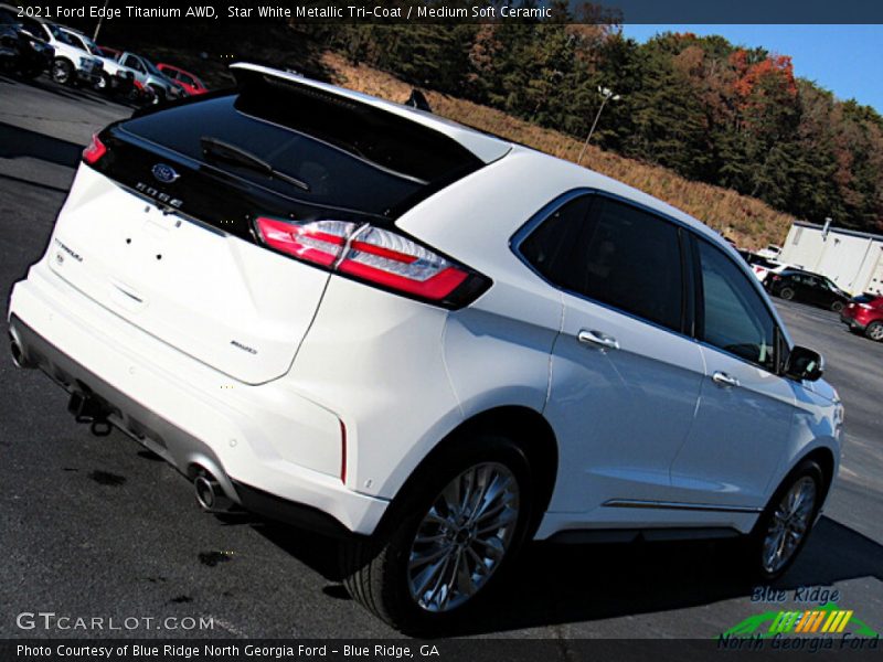 Star White Metallic Tri-Coat / Medium Soft Ceramic 2021 Ford Edge Titanium AWD