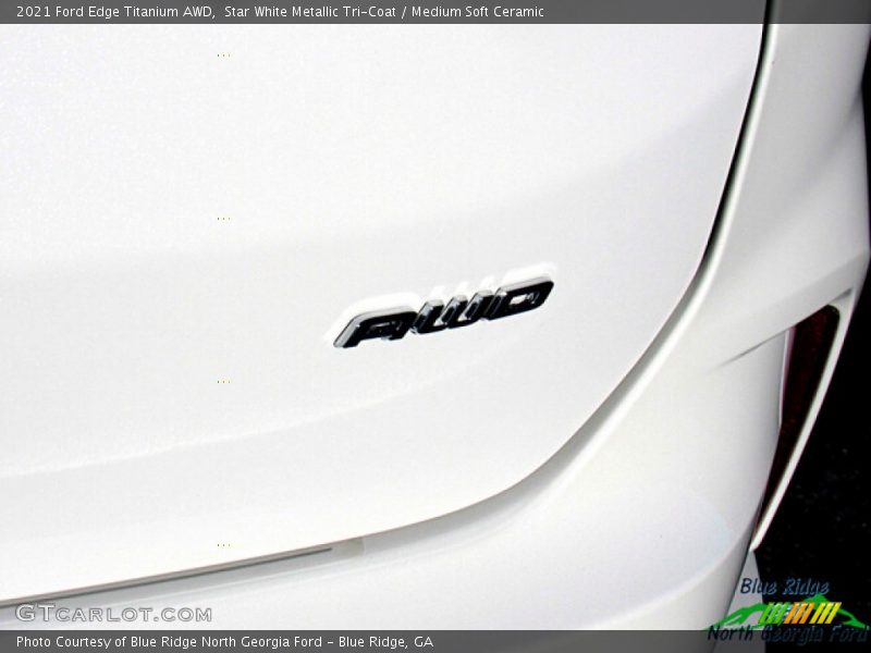 Star White Metallic Tri-Coat / Medium Soft Ceramic 2021 Ford Edge Titanium AWD