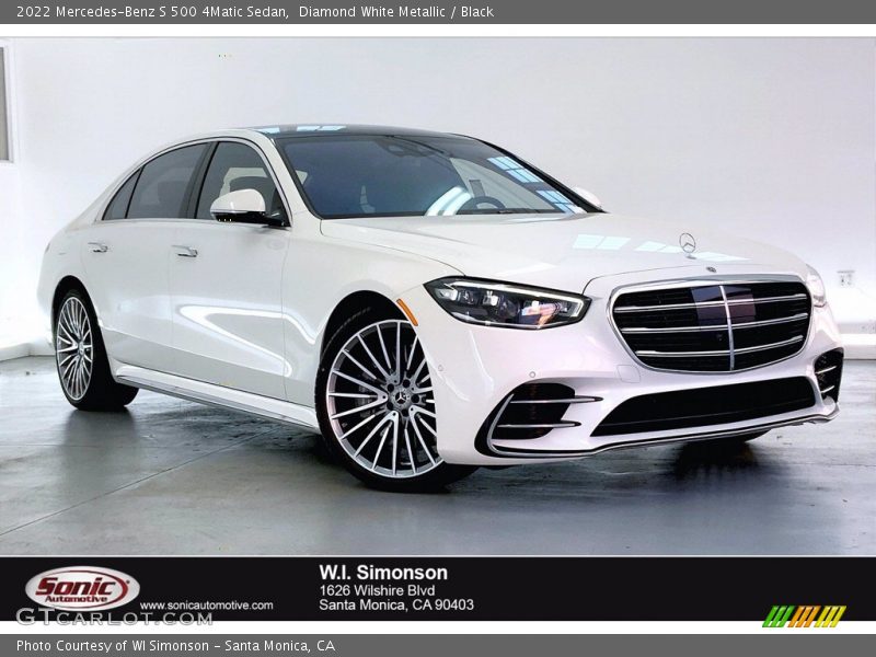 Diamond White Metallic / Black 2022 Mercedes-Benz S 500 4Matic Sedan