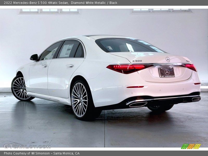 Diamond White Metallic / Black 2022 Mercedes-Benz S 500 4Matic Sedan