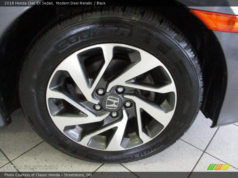 Modern Steel Metallic / Black 2018 Honda Civic EX Sedan