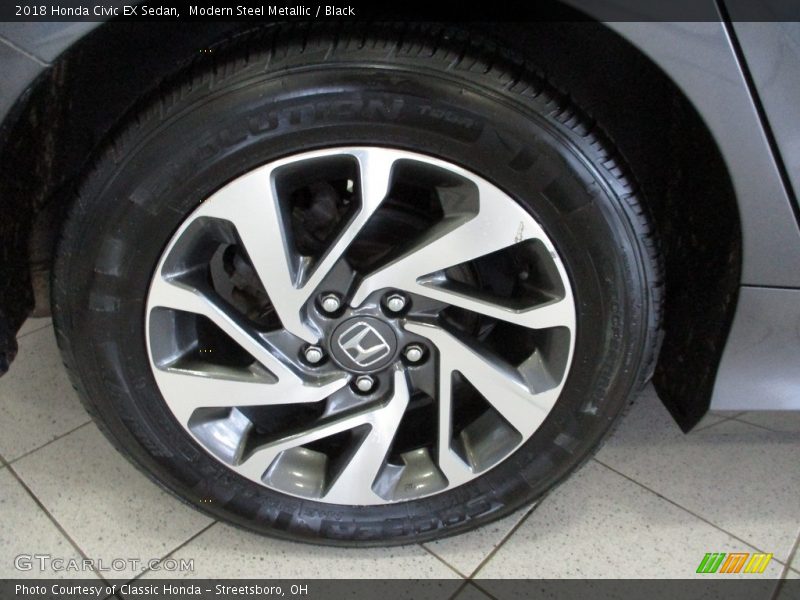 Modern Steel Metallic / Black 2018 Honda Civic EX Sedan
