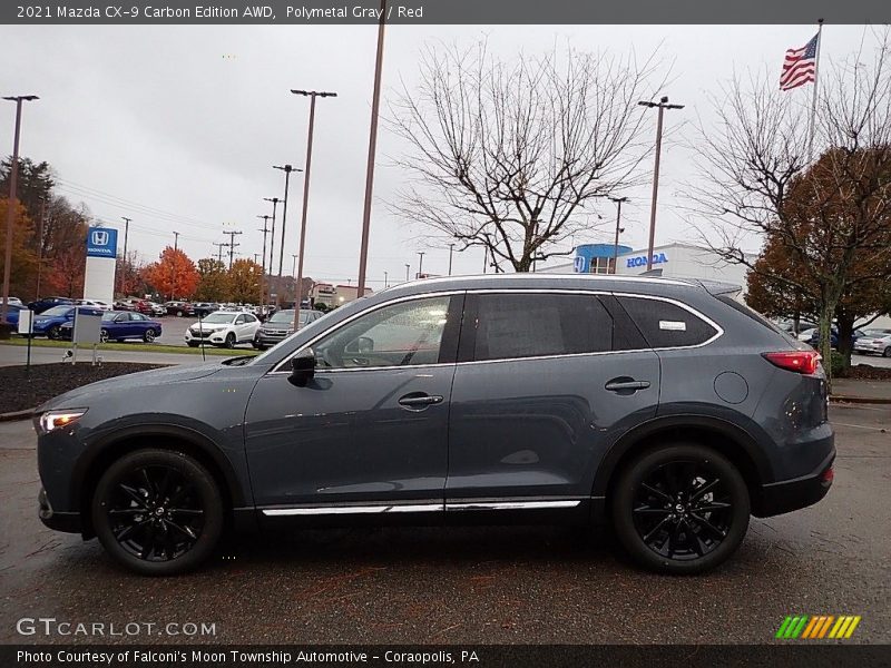 Polymetal Gray / Red 2021 Mazda CX-9 Carbon Edition AWD