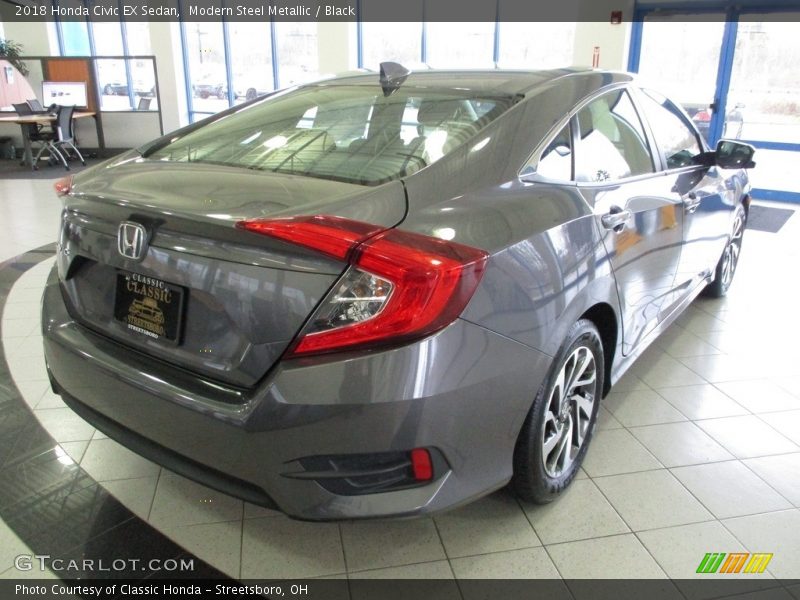 Modern Steel Metallic / Black 2018 Honda Civic EX Sedan