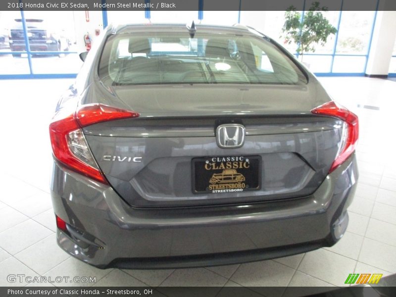 Modern Steel Metallic / Black 2018 Honda Civic EX Sedan