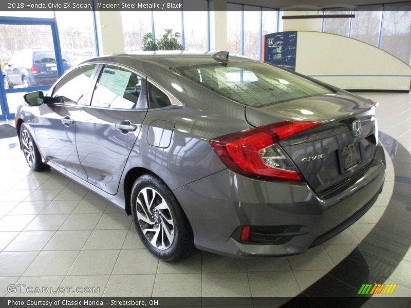 Modern Steel Metallic / Black 2018 Honda Civic EX Sedan
