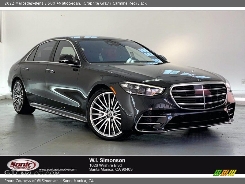 Graphite Gray / Carmine Red/Black 2022 Mercedes-Benz S 500 4Matic Sedan