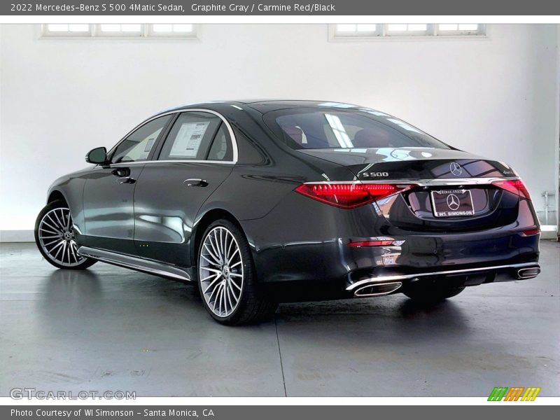 Graphite Gray / Carmine Red/Black 2022 Mercedes-Benz S 500 4Matic Sedan