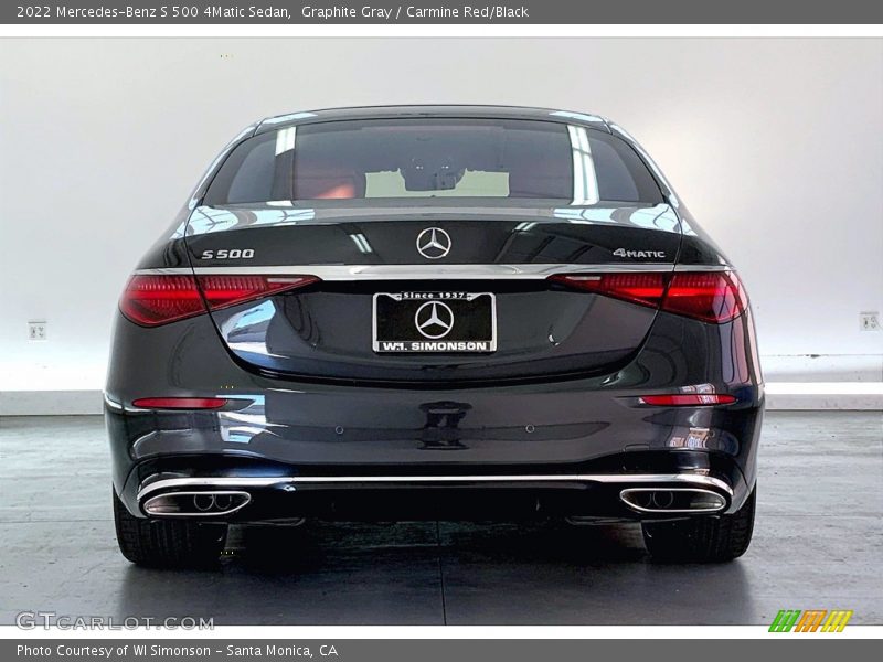 Graphite Gray / Carmine Red/Black 2022 Mercedes-Benz S 500 4Matic Sedan