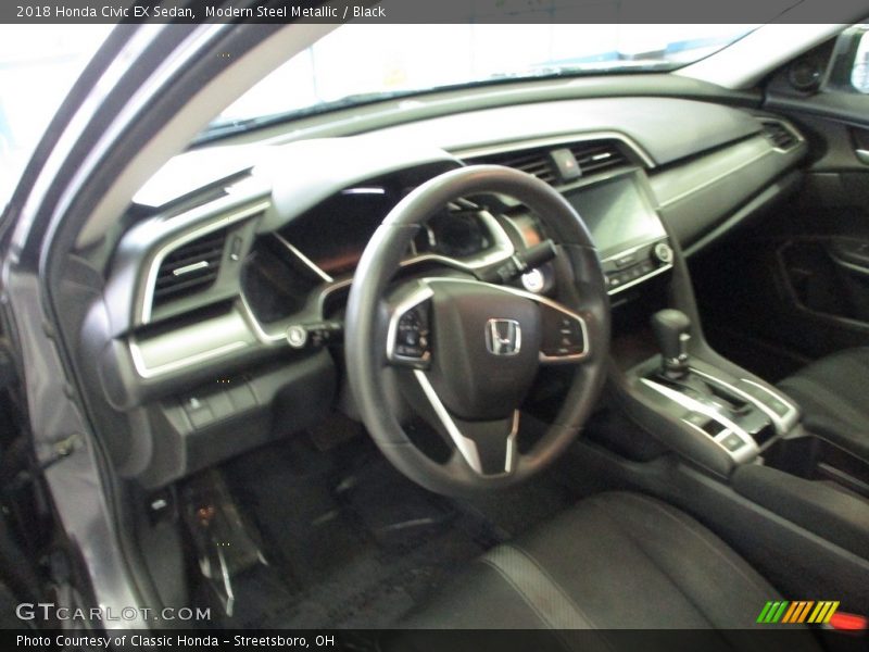 Modern Steel Metallic / Black 2018 Honda Civic EX Sedan