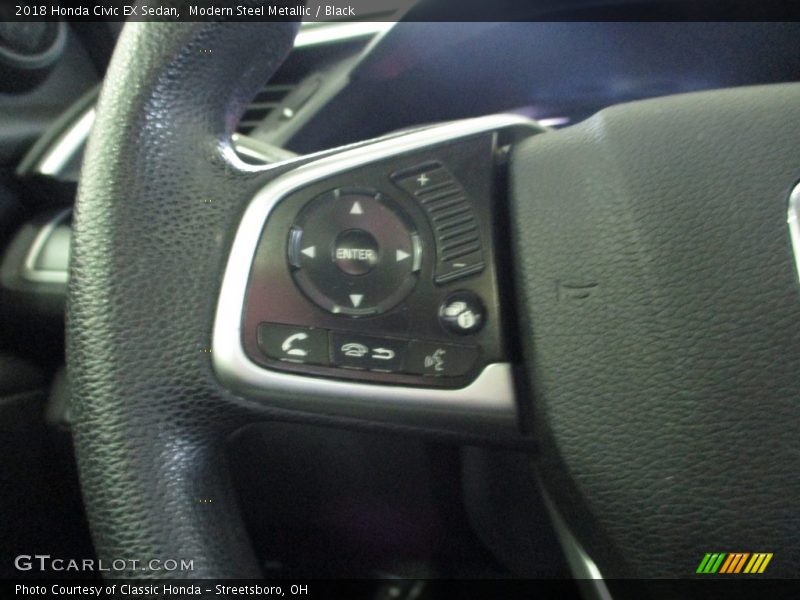 Modern Steel Metallic / Black 2018 Honda Civic EX Sedan