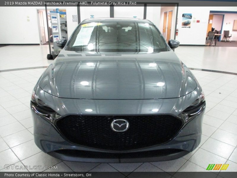 Polymetal Gray Mica / Red 2019 Mazda MAZDA3 Hatchback Premium AWD