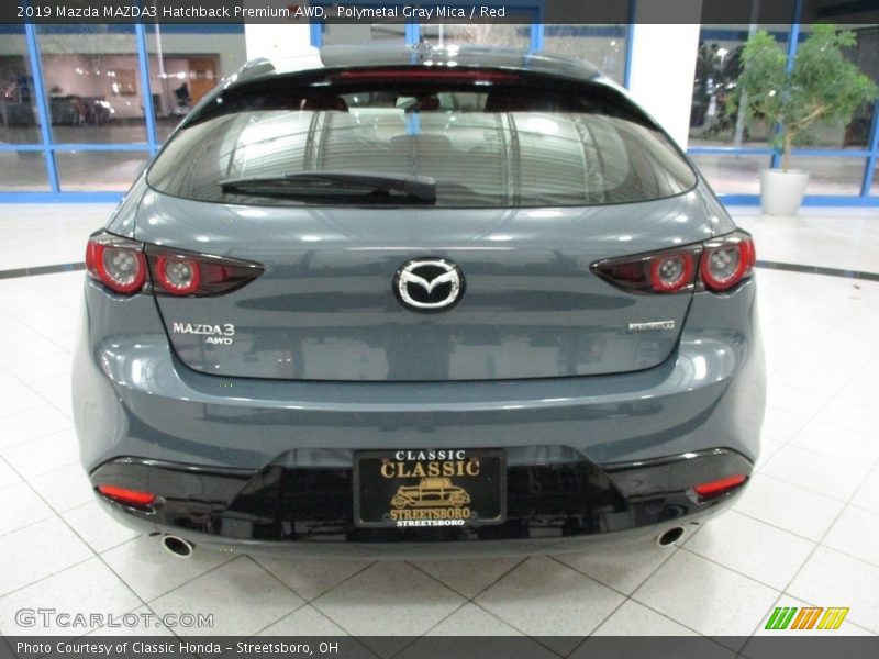 Polymetal Gray Mica / Red 2019 Mazda MAZDA3 Hatchback Premium AWD