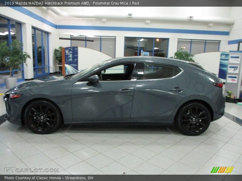 Polymetal Gray Mica / Red 2019 Mazda MAZDA3 Hatchback Premium AWD