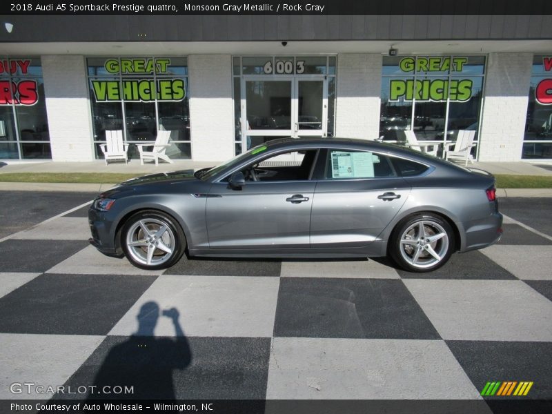 Monsoon Gray Metallic / Rock Gray 2018 Audi A5 Sportback Prestige quattro
