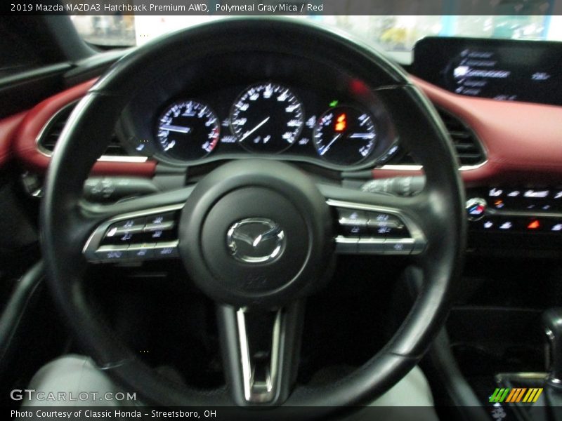 Polymetal Gray Mica / Red 2019 Mazda MAZDA3 Hatchback Premium AWD