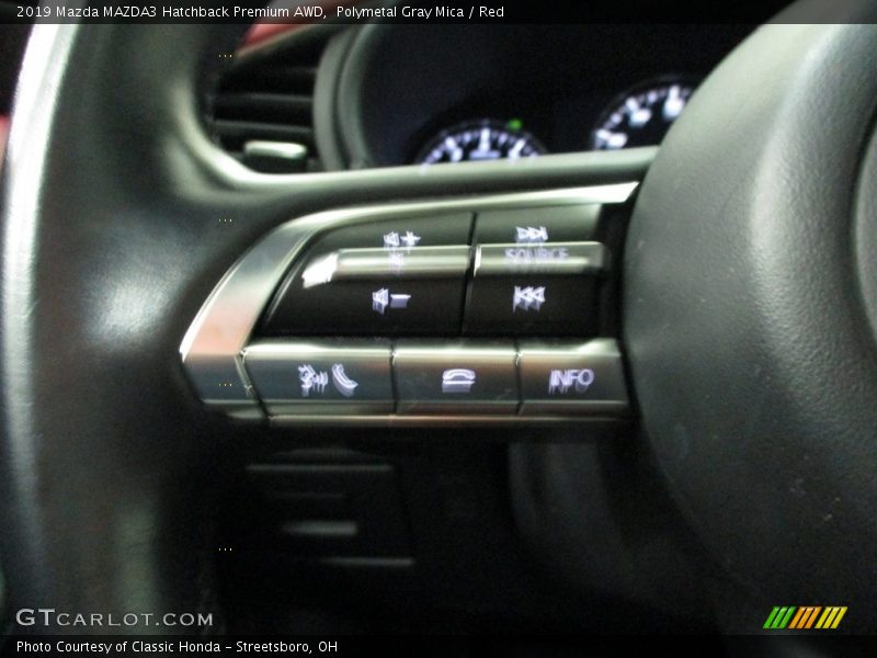Polymetal Gray Mica / Red 2019 Mazda MAZDA3 Hatchback Premium AWD
