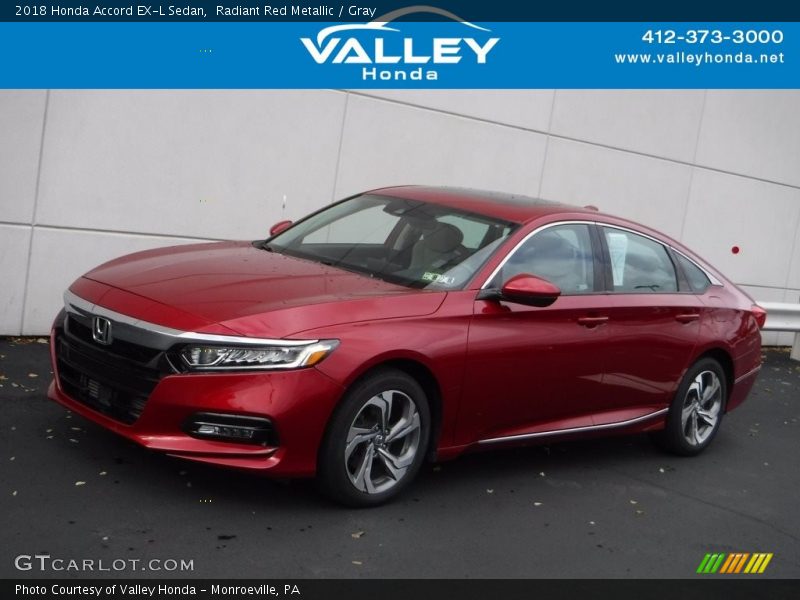 Radiant Red Metallic / Gray 2018 Honda Accord EX-L Sedan