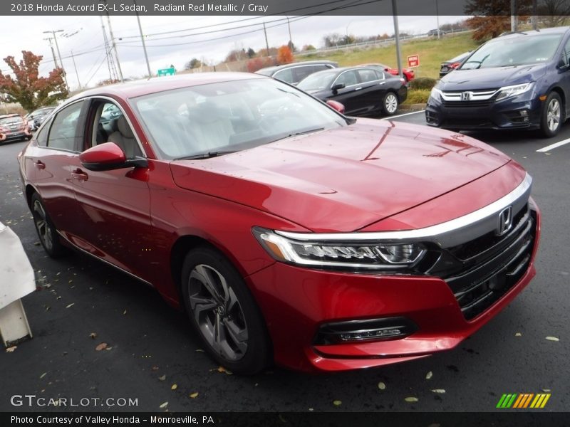 Radiant Red Metallic / Gray 2018 Honda Accord EX-L Sedan