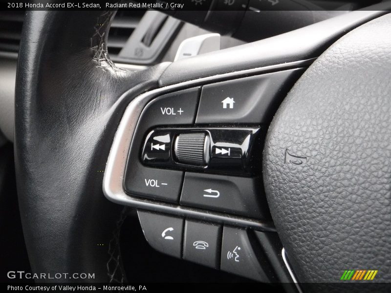 Radiant Red Metallic / Gray 2018 Honda Accord EX-L Sedan