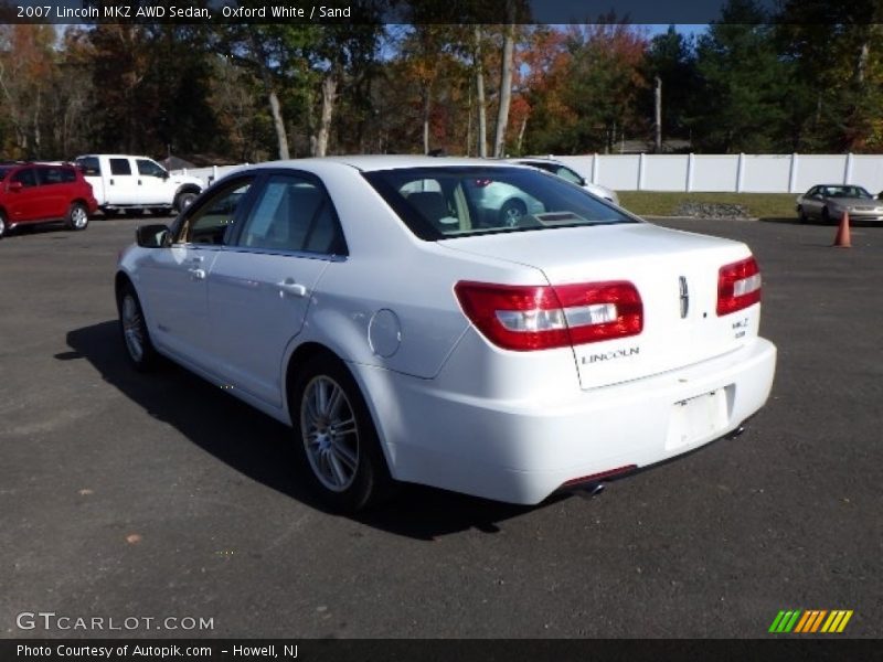 Oxford White / Sand 2007 Lincoln MKZ AWD Sedan
