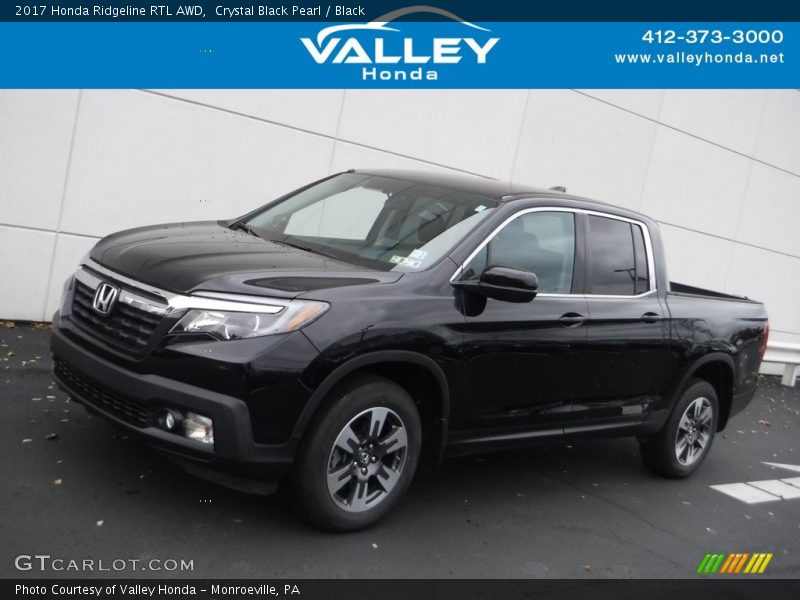 Crystal Black Pearl / Black 2017 Honda Ridgeline RTL AWD