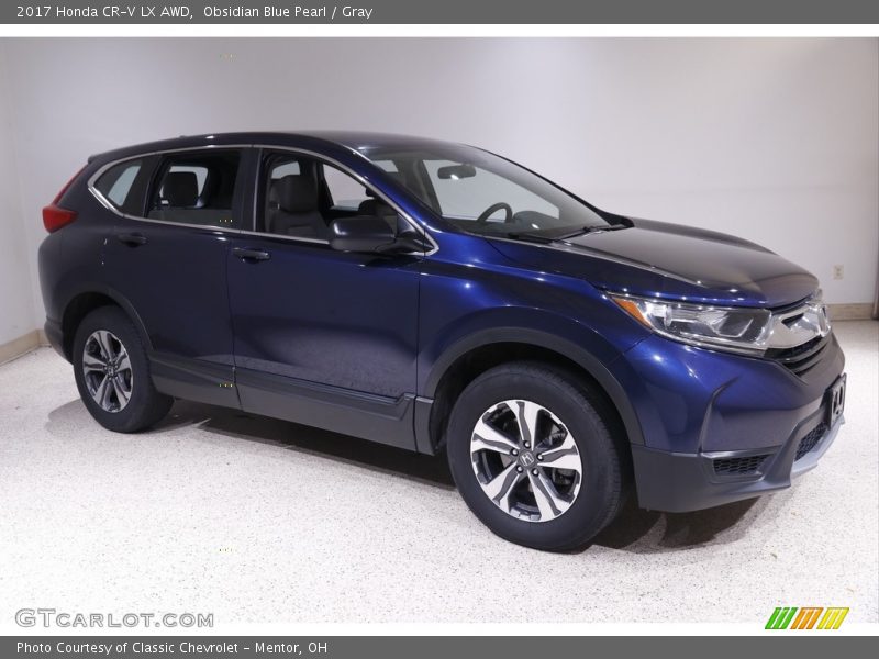Obsidian Blue Pearl / Gray 2017 Honda CR-V LX AWD