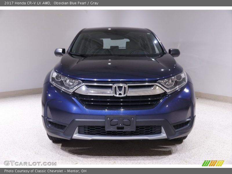 Obsidian Blue Pearl / Gray 2017 Honda CR-V LX AWD