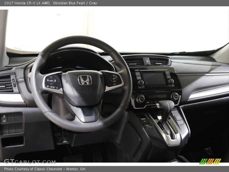 Obsidian Blue Pearl / Gray 2017 Honda CR-V LX AWD