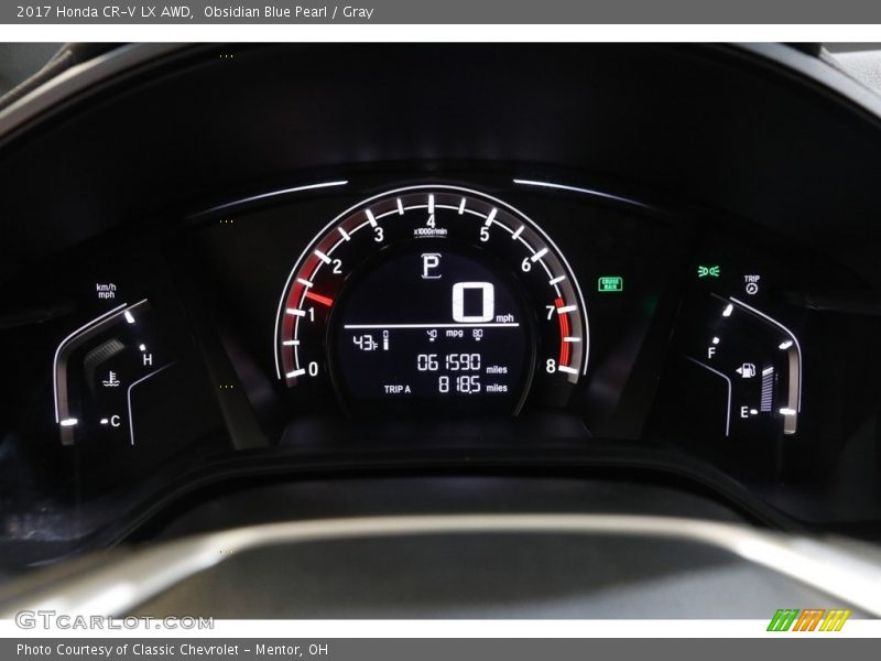 Obsidian Blue Pearl / Gray 2017 Honda CR-V LX AWD