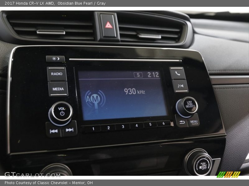 Obsidian Blue Pearl / Gray 2017 Honda CR-V LX AWD