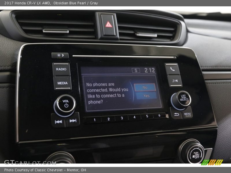 Obsidian Blue Pearl / Gray 2017 Honda CR-V LX AWD