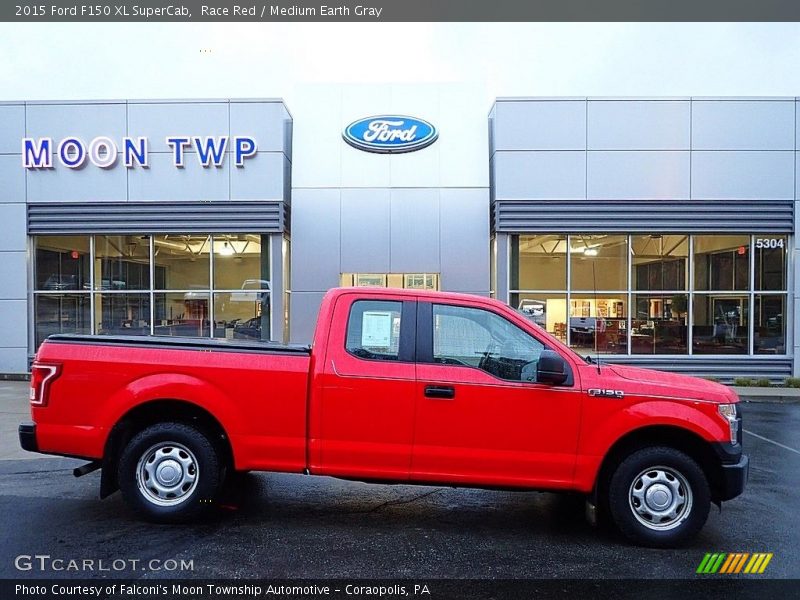 Race Red / Medium Earth Gray 2015 Ford F150 XL SuperCab