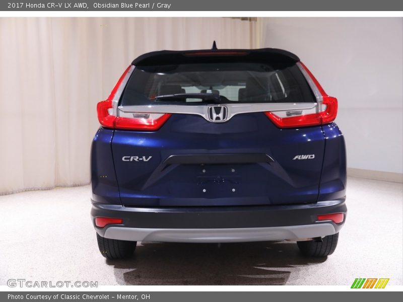 Obsidian Blue Pearl / Gray 2017 Honda CR-V LX AWD