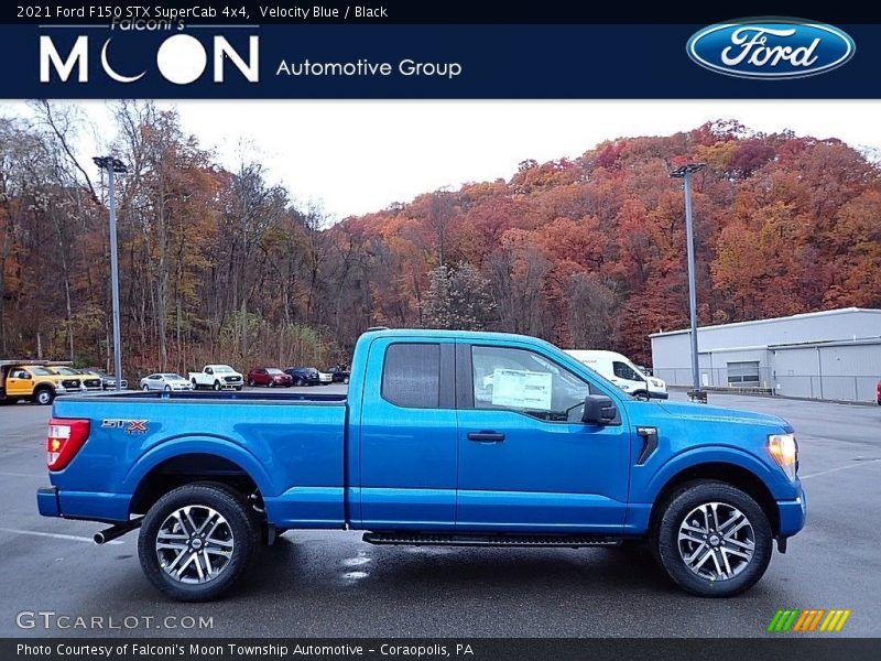 Velocity Blue / Black 2021 Ford F150 STX SuperCab 4x4