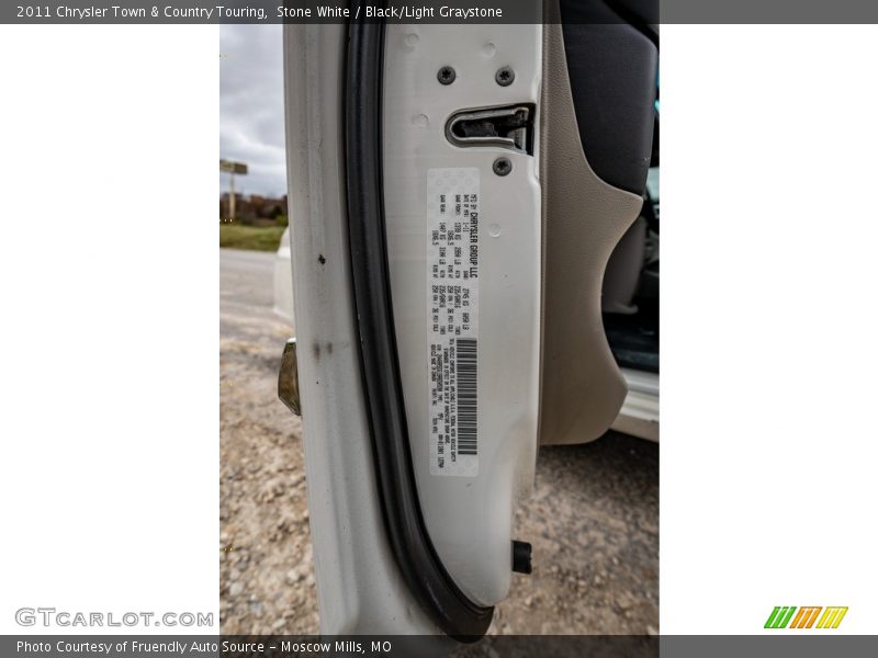 Stone White / Black/Light Graystone 2011 Chrysler Town & Country Touring