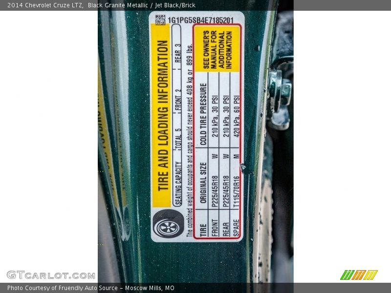 Black Granite Metallic / Jet Black/Brick 2014 Chevrolet Cruze LTZ