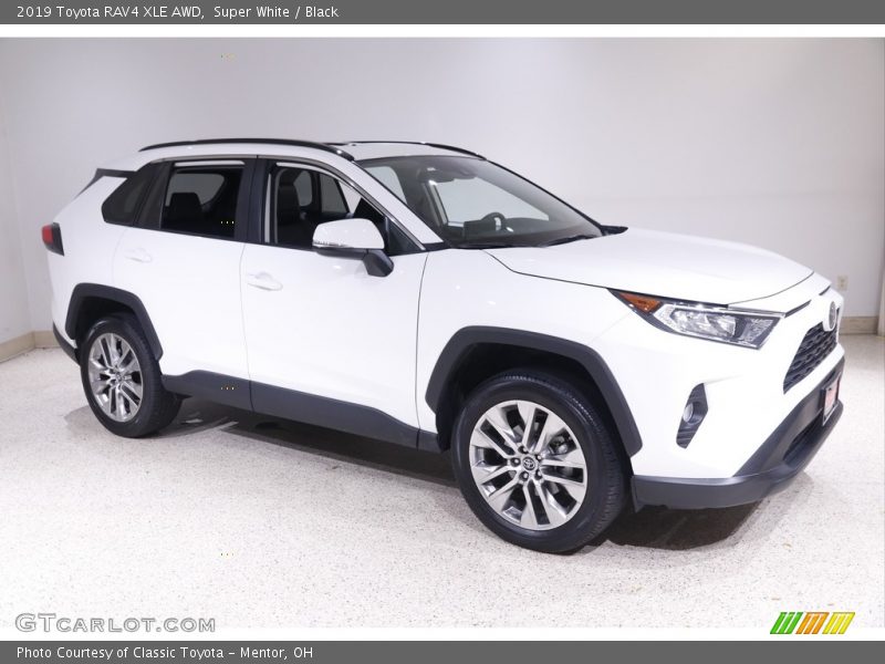 Super White / Black 2019 Toyota RAV4 XLE AWD