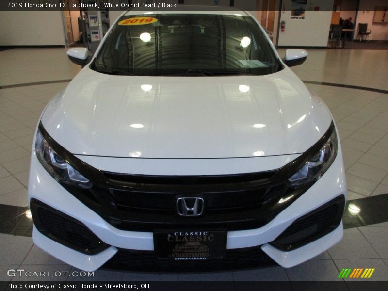 White Orchid Pearl / Black 2019 Honda Civic LX Hatchback
