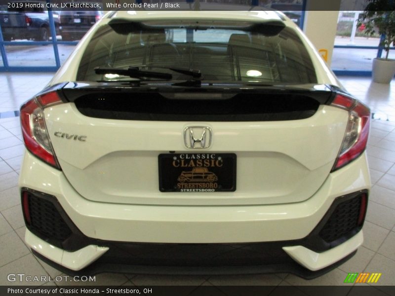 White Orchid Pearl / Black 2019 Honda Civic LX Hatchback