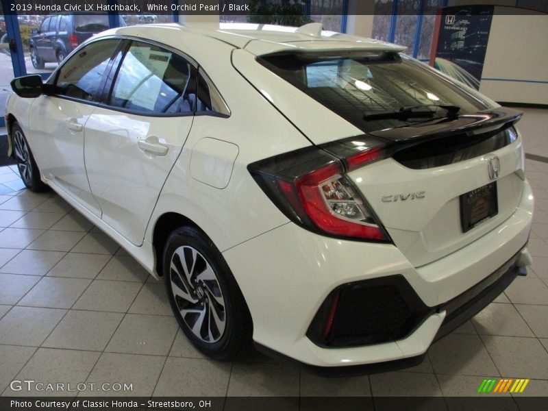 White Orchid Pearl / Black 2019 Honda Civic LX Hatchback