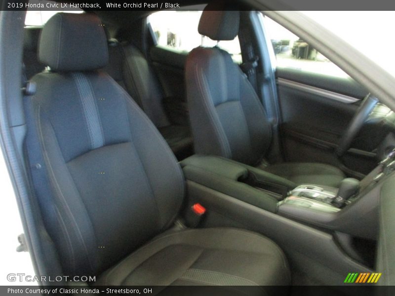 White Orchid Pearl / Black 2019 Honda Civic LX Hatchback
