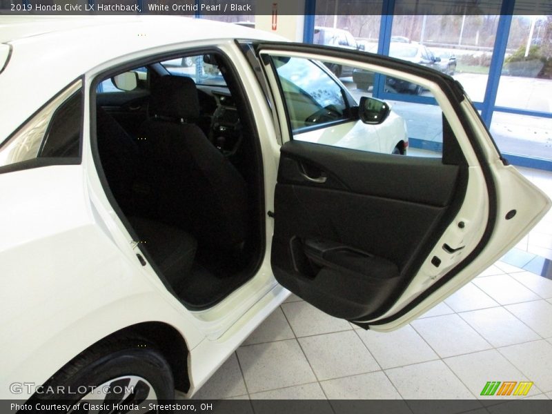 White Orchid Pearl / Black 2019 Honda Civic LX Hatchback