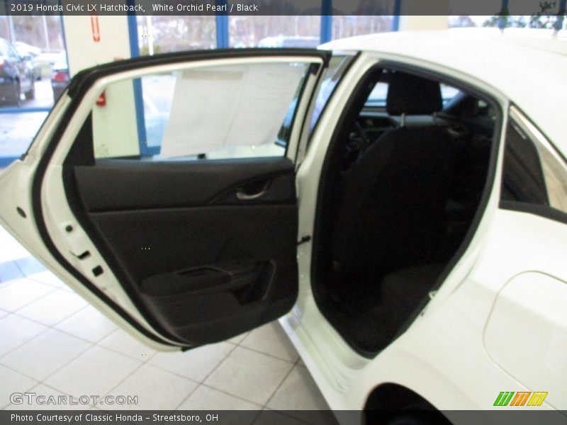 White Orchid Pearl / Black 2019 Honda Civic LX Hatchback